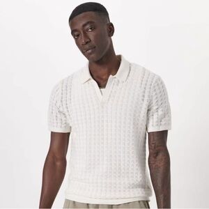 Abercrombie crochet Johnny Collar Sweater Polo